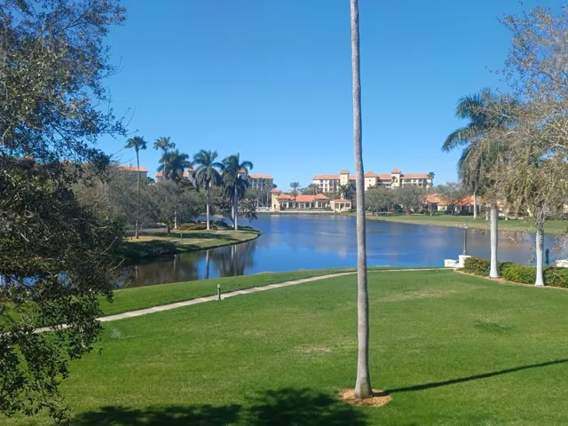 Clubhouse across the lake
