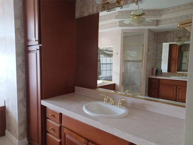 Master bath with dual vanities