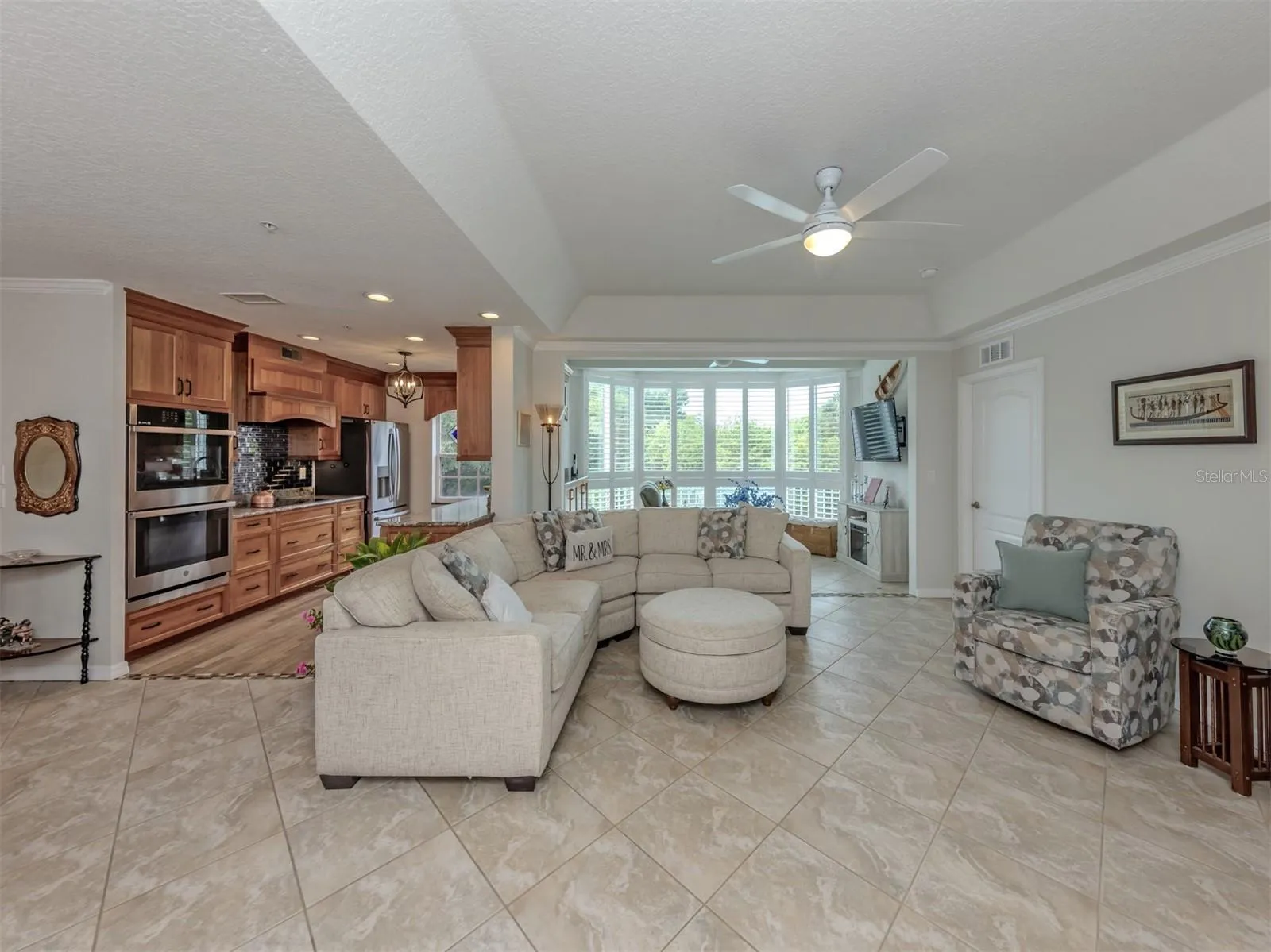 Living room, Florida room, kitchen
