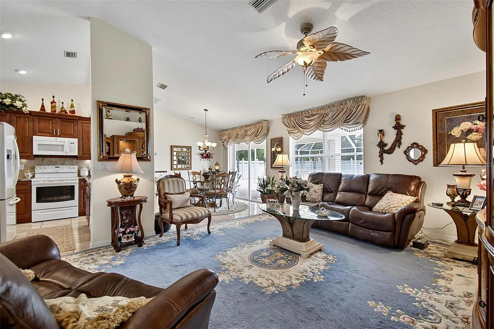 Vaulted ceilings in main room