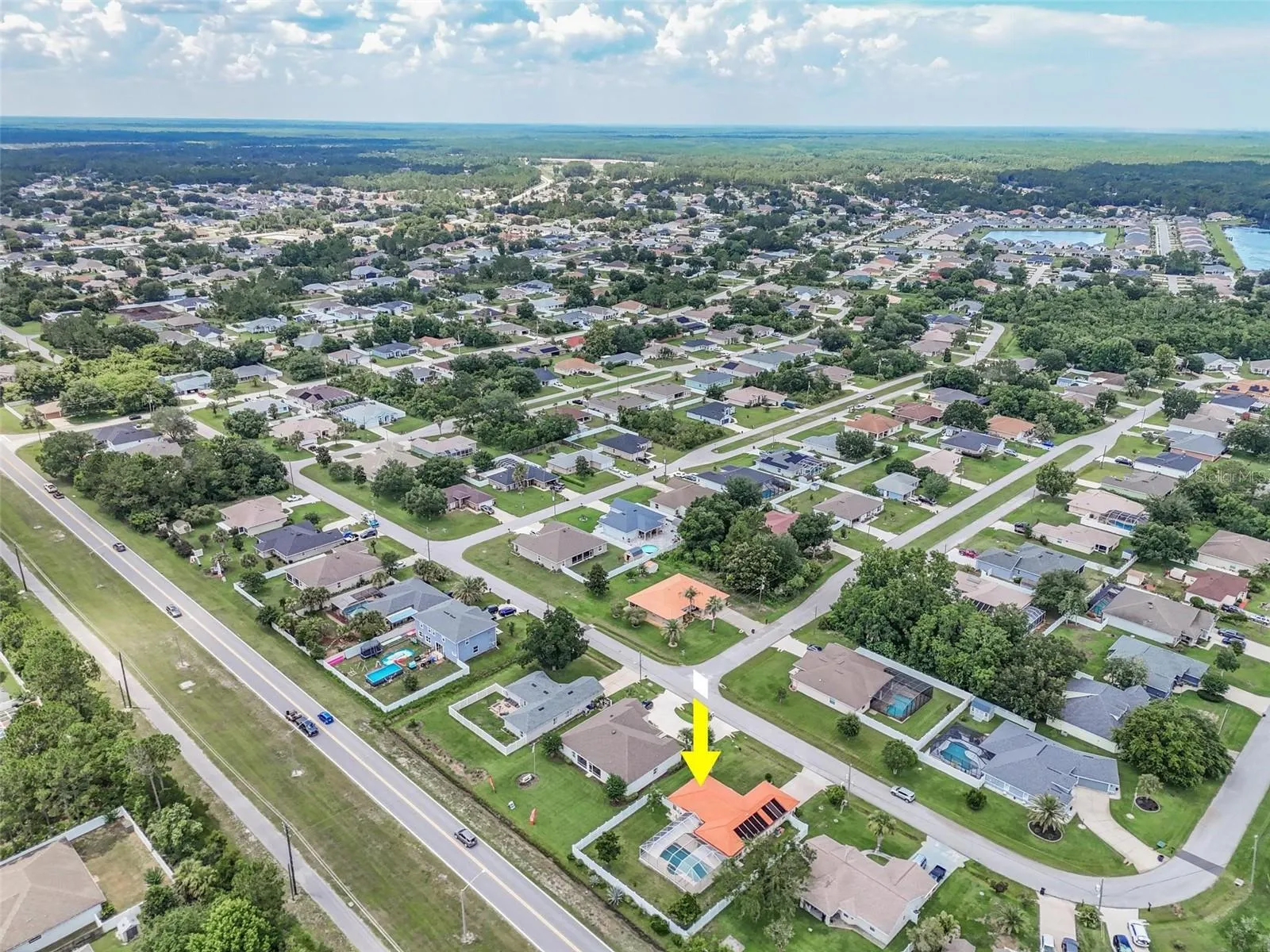 Aerial view from rear of property
