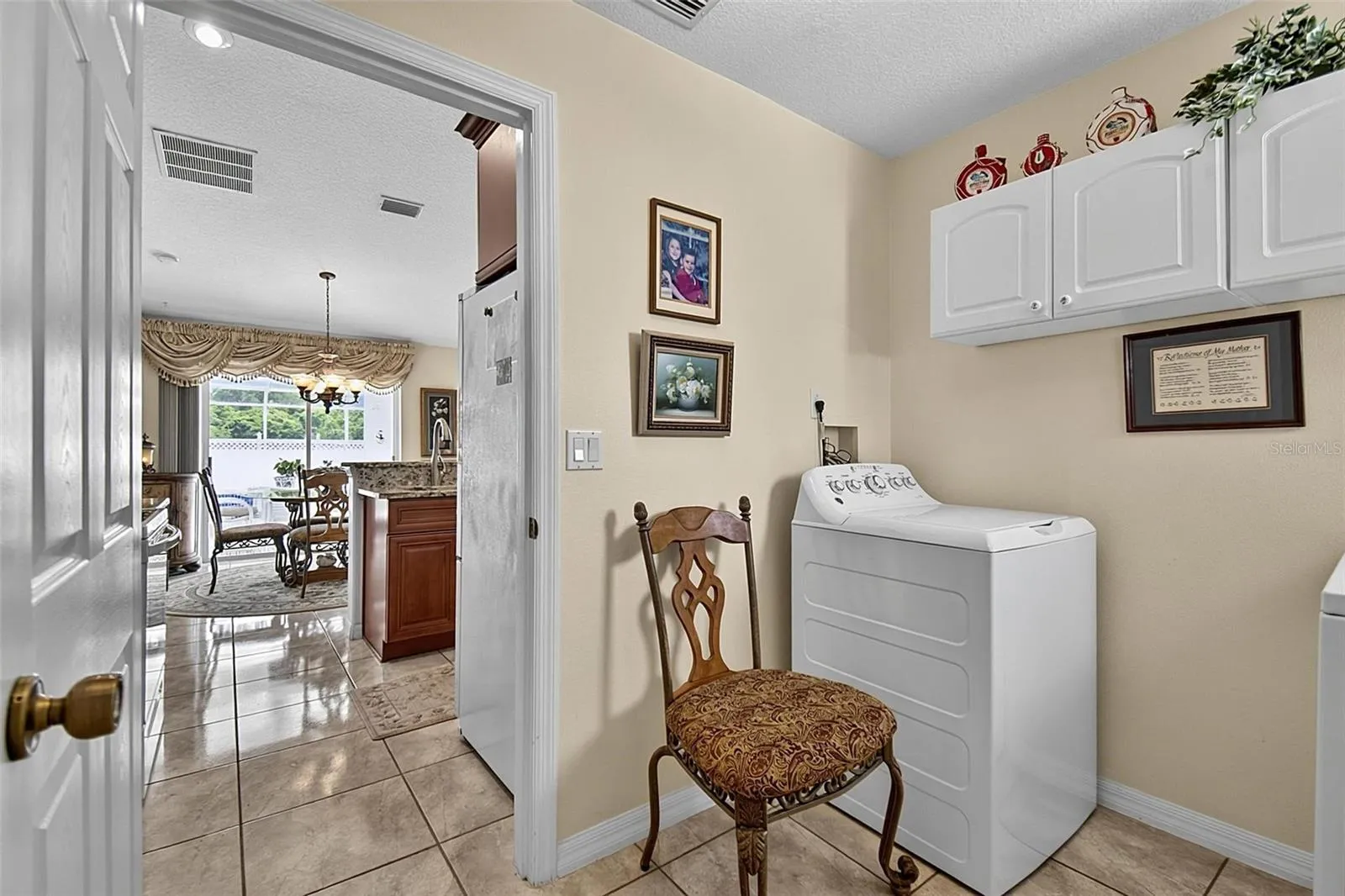 Storage cabinets in laundry room