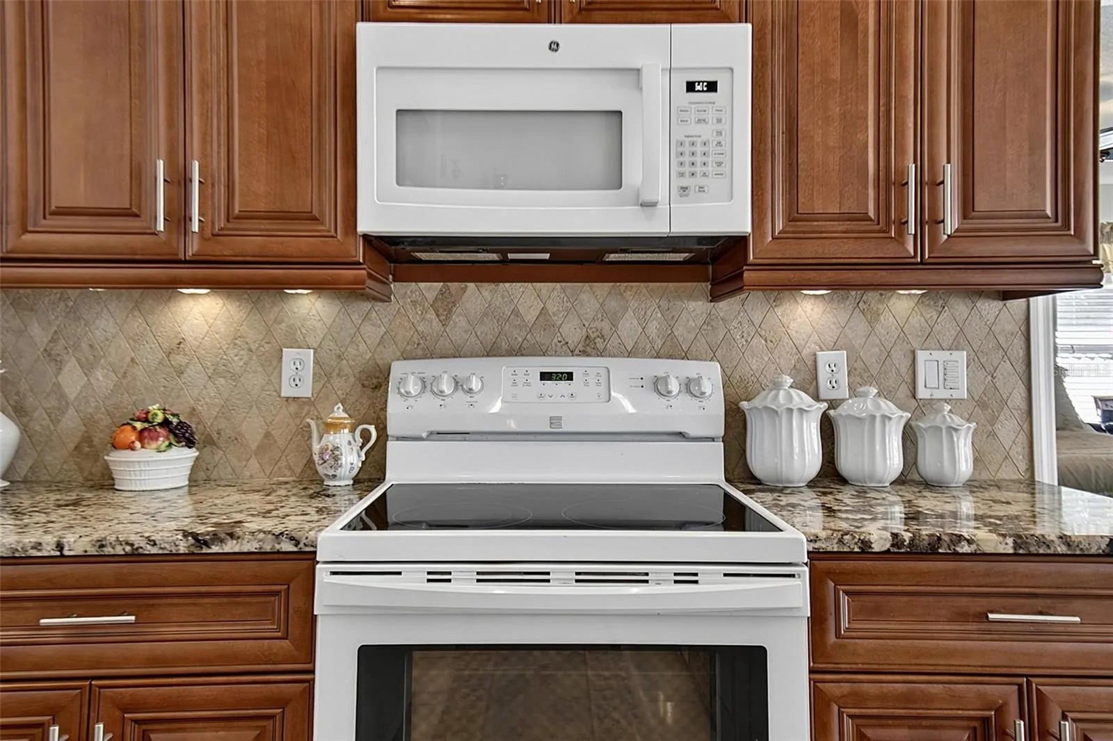 Stove with above range microwave