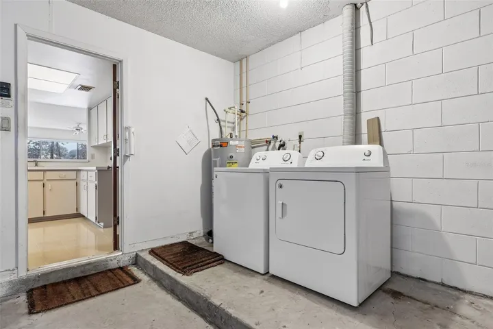 Laundry right outside the kitchen.