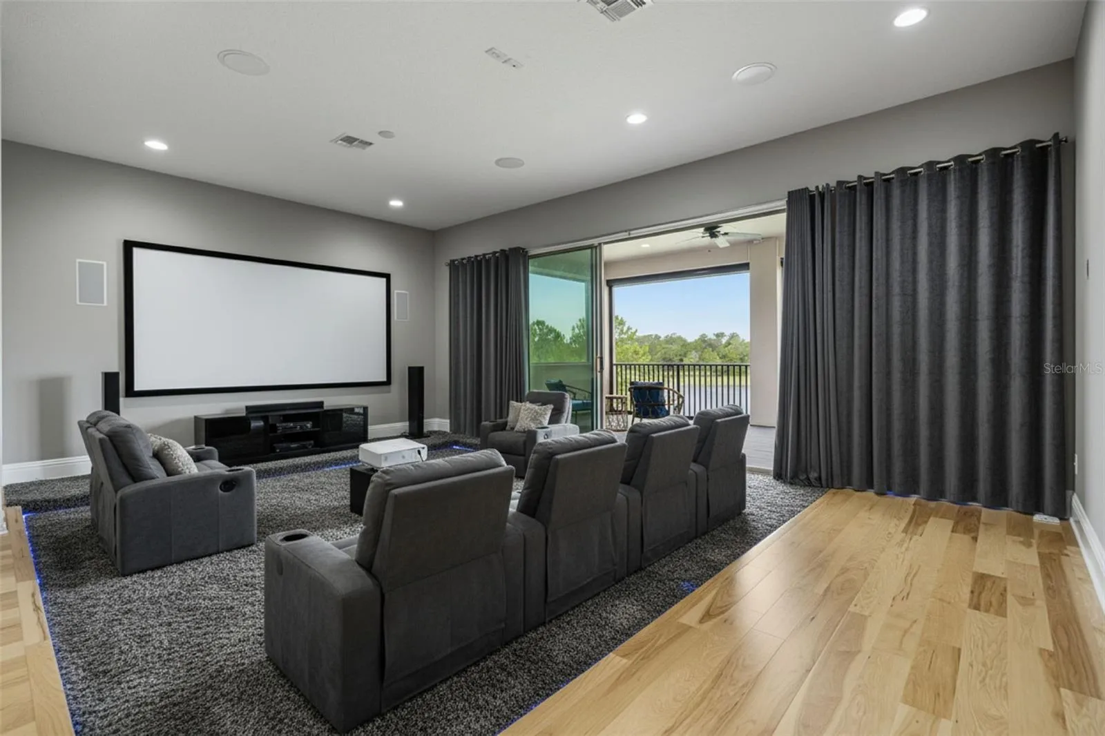 Used as a Theater Room with Surround Sound