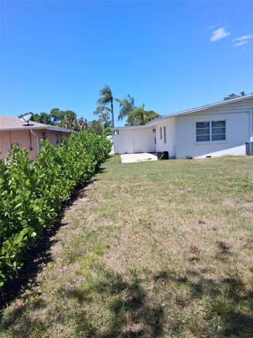 west side of yard