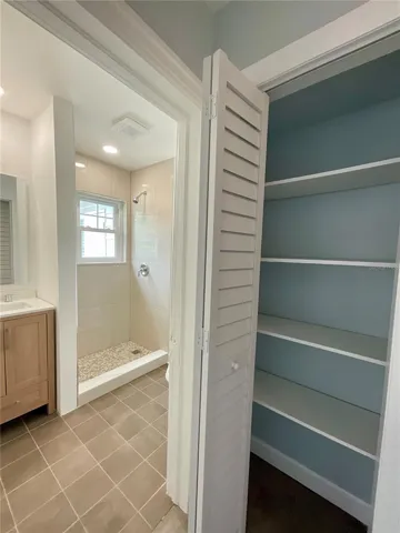 Primary Bath - Linen Closet - Walk in Shower