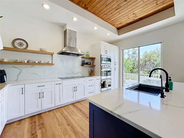 Fully fitted kitchen with modern appliances