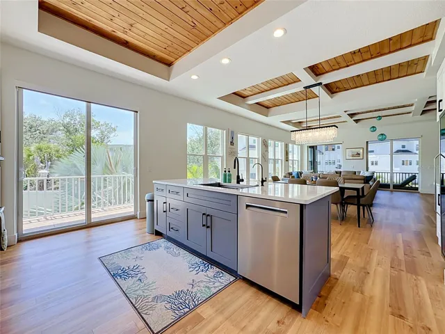 Access down to the pool deck straight from the kitchen