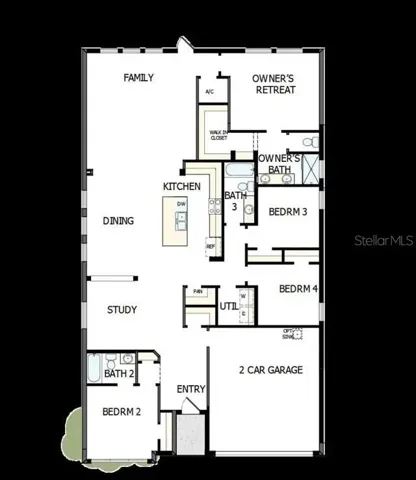 Floor Plan - Catalyst - 4 bedrooms 3 full bathrooms and flex room!  2 bedrooms with en-suite bathrooms. 3 way bedroom split!
