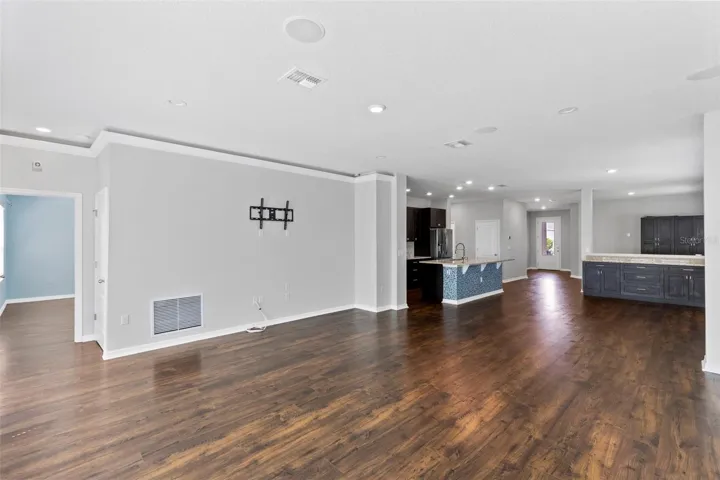 Family room open to dining area & kitchen