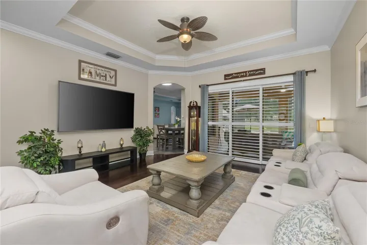 Front Living Room with tray ceiling