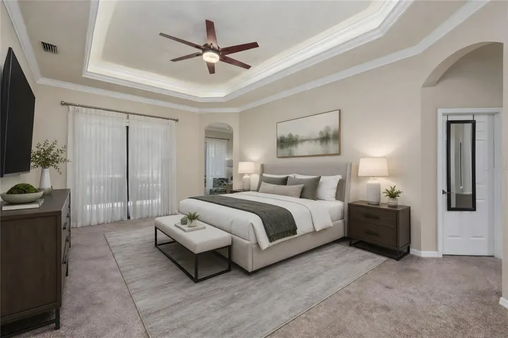 Primary Suite with 2 large walk in closets and flex space too