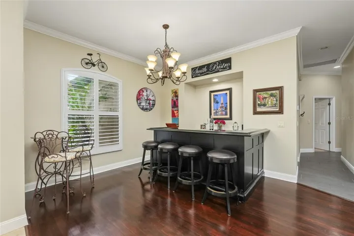 Keep this room with the custom bar or convert it back to the Dining room