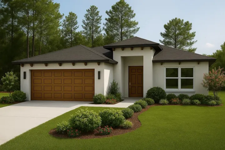 Rendering of Front Elevation - Actual elevation may vary