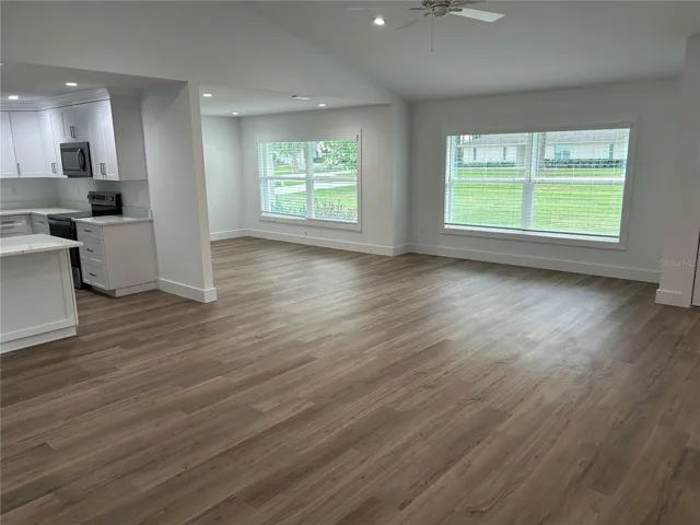 Eat - In area view to Living room