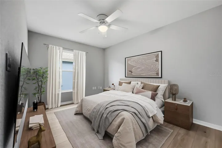 Virtually staged bedroom two