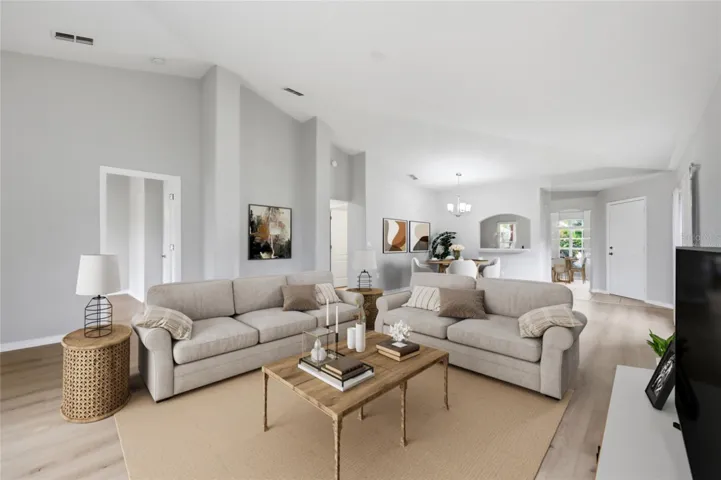 Virtually staged living room