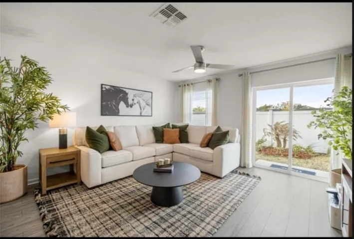 Virtually staged living room