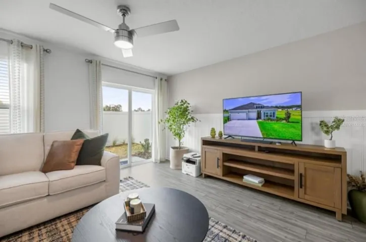 Virtually staged living room