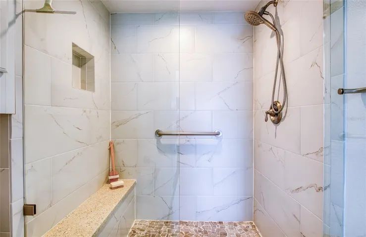Large shower in primary bathroom