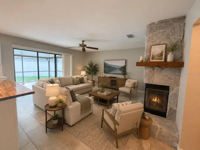 Family room-Virtually staged photo