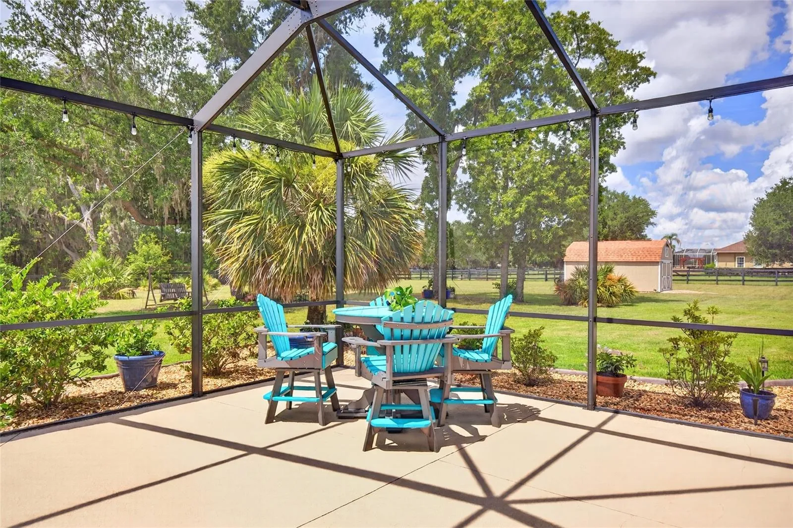 Corner of patio by pool