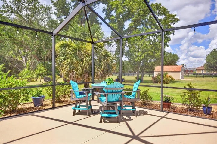 Corner of patio by pool