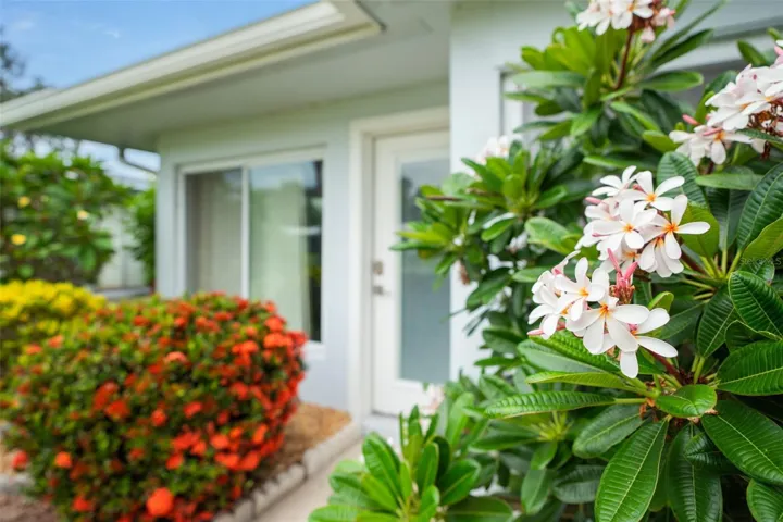 Luscious landscaping on the property