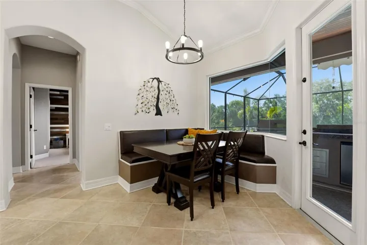 Dinette with built-in bench seating