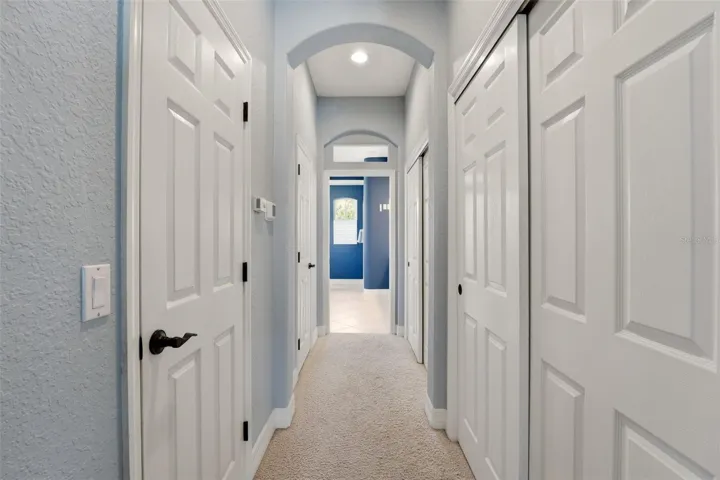 Primary hallway; large walk in closet plus two additional built-in closets.