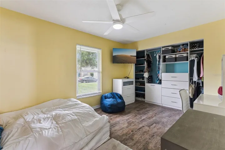 Bedroom with custom closets
