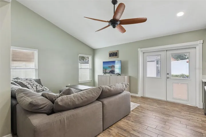 Living Room with Vaulted Ceilings