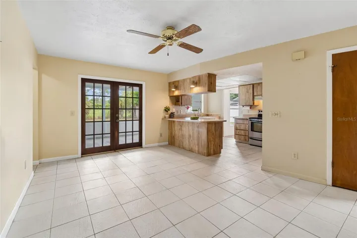 Your kitchen overlooks the family room.