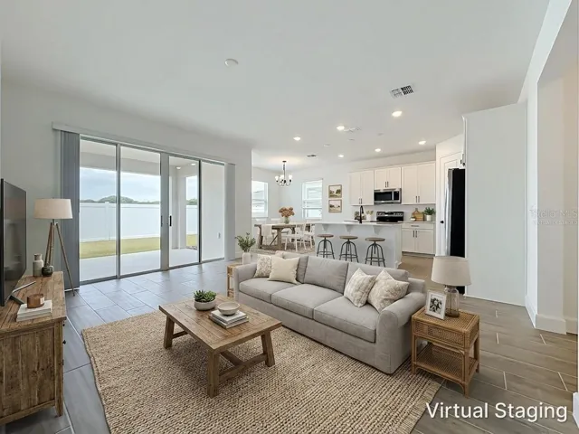 Living/ Kitchen/Dining Virtually Staged