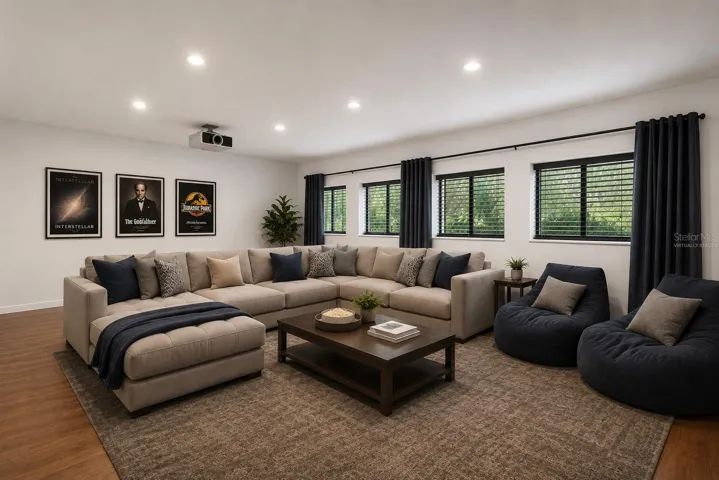 Media Room Virtually Staged
