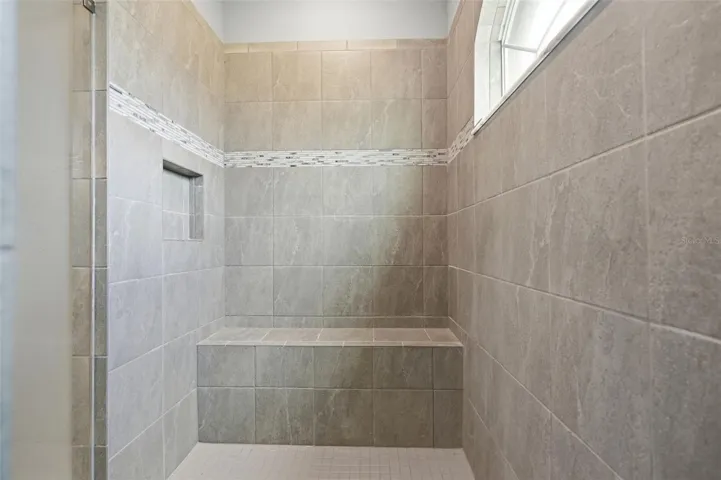 Ceramic Tile walk-in shower