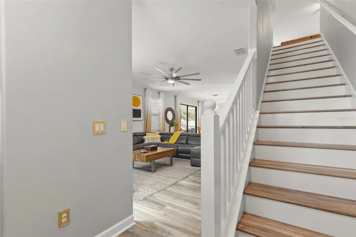 elegant stairs leading to second floor