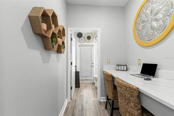 perfect workspace or homework set up with quartz countertops