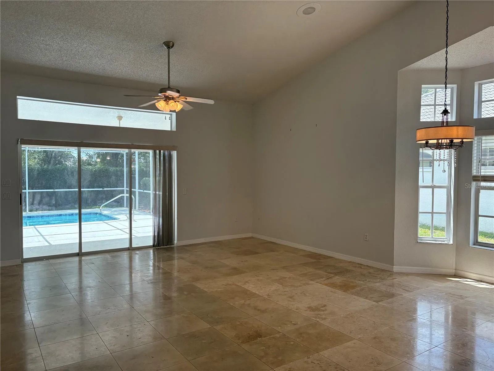 Living area looking onto pool