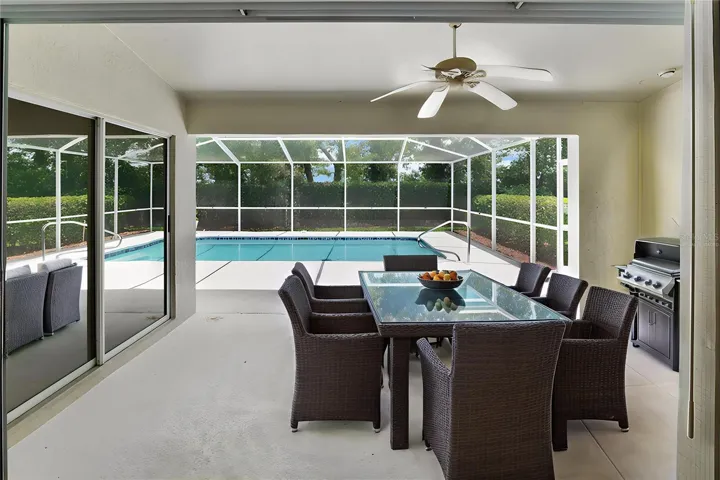 Pool area virtually staged