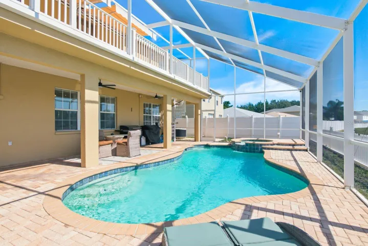 Pool and extended covered patio