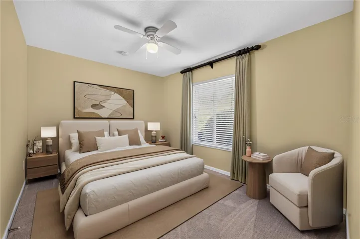 Virtually staged bedroom 4