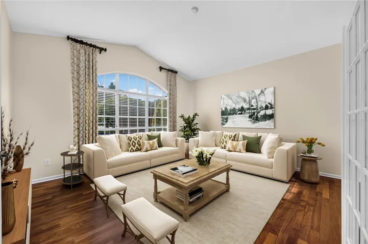 Virtually staged living room