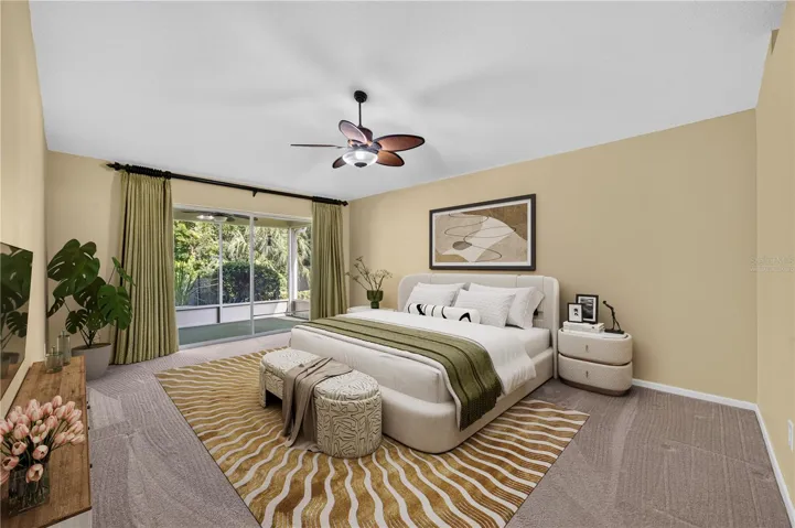 Virtually staged primary Bedroom