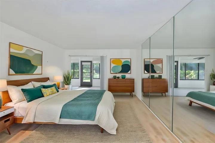 Primary bedroon virtually staged