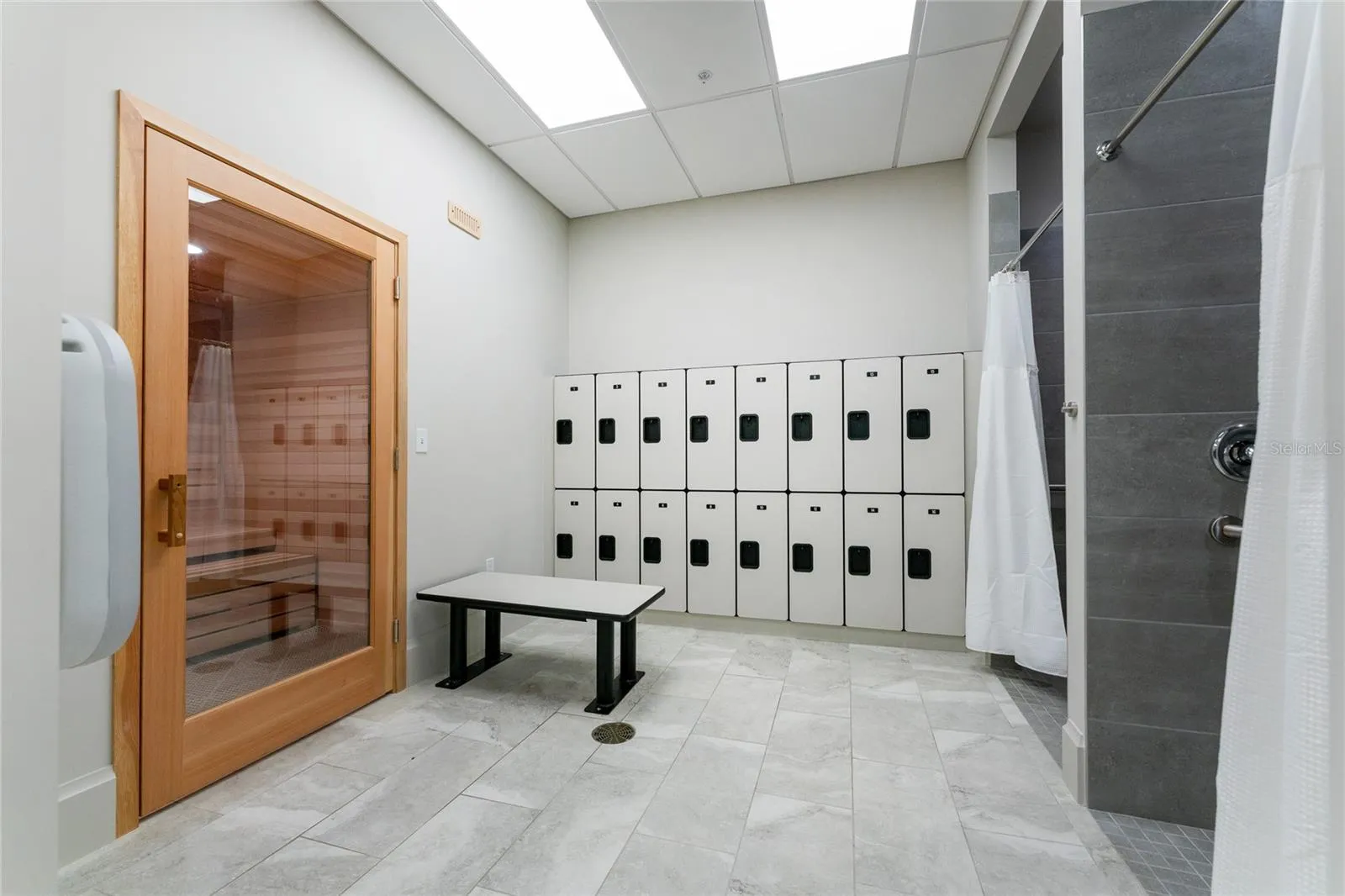 Lockers and sauna
