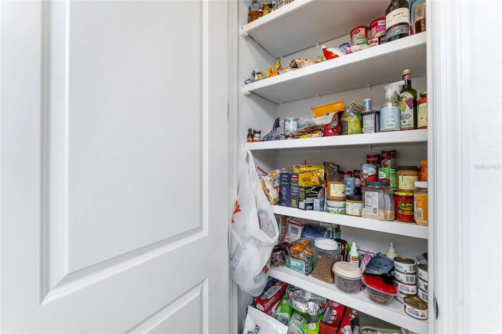 Custom shelving in the pantry