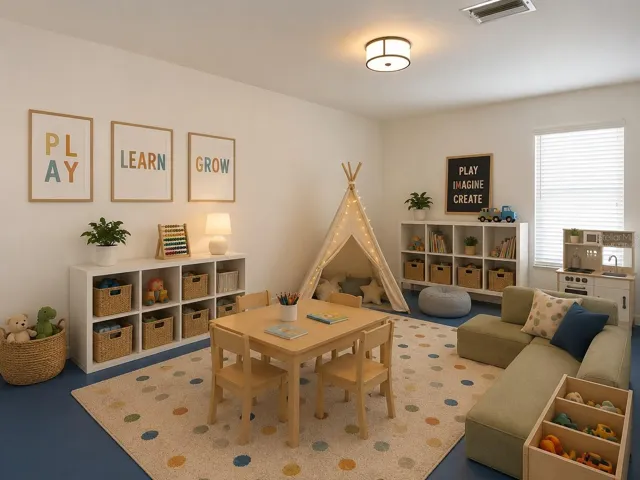VIRTUALLY STAGED- Flex Space as play room