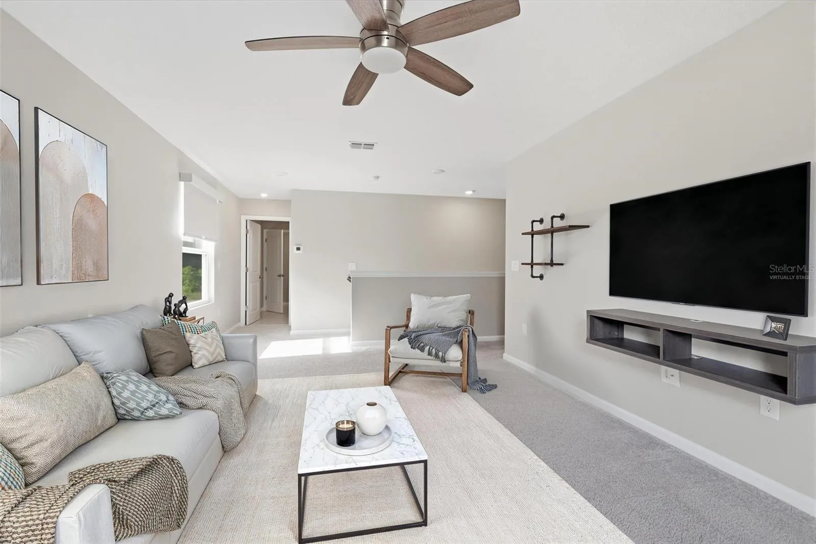Virtually staged Family Room